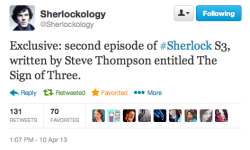 thesherlockfandom:  This is from Sherlockology, not directly from a cast/crew member, but itâ€™s legitimate. 