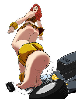 pinupsushi: Color commission for Smiladon of Giganta not caring if you parked your car legally or not. Given the view, almost worth it… 