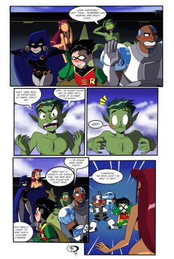 chillguydraws:   From Teen Titans Go! Vol 1 #8, yes a real comic page, that I decided to redraw to look a little bit more like Teen Titans as I didn’t feel the issue had a consistent or very good art for it. Plus the story is weird itself but that’s