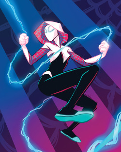 sketchsauce:  People still liked my year old Spider Gwen prints even after I’d gotten super tired of them, so I was inspired to update the colors, and now I have an accidental Vapor Wave Spider Gwen that I love. Look for prints at Kumori Con in Portland