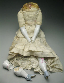 hazedolly:  Headless antique / Victorian china doll: a still life Photo credit: eBay seller id “slokems” 