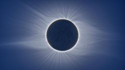 just–space:  The moon occluding the sun during an eclipse. The fine threads you can see are part of the solar corona, and actually titanic spools of ultra-hot plasma, curling and bending with the sun’s complex magnetic field.   