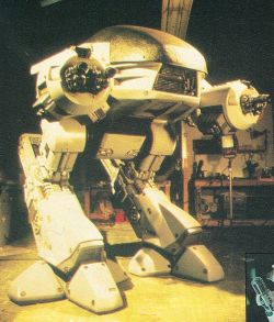 1 of the most kick-ass robots ever, the E.D. 209 from RoboCop. Everyone would respect the law with this thing around.