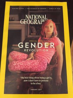 crossdreamers:   National Geographic Magazine Puts Young Transgender Girl On Cover   Logo reports that the January 2017 issue of National Geographic, focusing on “the gender revolution,” features a 9-year-old transgender girl, believed to be the first