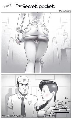 vincentccart:  More: Commission Info - Deviantart - HentaiFoundry - Blog The secret pocket (comic)So, during last weekend I worked a new little comic! The idea occurred to me and I just thought that it would be funny. Sometimes I go places that bring