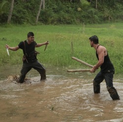 butts-and-uppercuts:  Iko Uwais and Frank Grillo in “Beyond Skyline”.