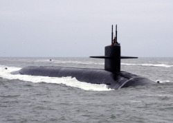 photoyage:  KINGS BAY, Ga. (Feb. 7, 2014) The Ohio- class ballistic-missile submarine USS West Virginia (SSBN 736) returns to Naval Submarine Base Kings Bay following routine operations. West Virginia is the third U.S. Navy ship to be named after the