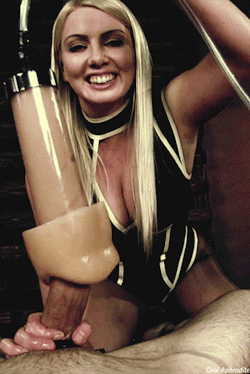 slut-for-sissies:  oralaphrodite:  Milking machine and that evil smile.   The way she’s smirking and laughing as she ilks that helpless man… shivers 