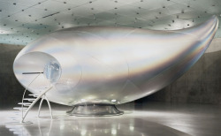 y2kaestheticinstitute:  Scans from ‘Wave UFO’ by Mariko Mori (1999-2002)“Wave UFO is a large-scale architectural structure, which was built after three years of research. The shimmering silver exterior of the Wave UFO resembles a spaceship in the
