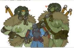 nsfw-roly:A poor soldier and 2 Orcs