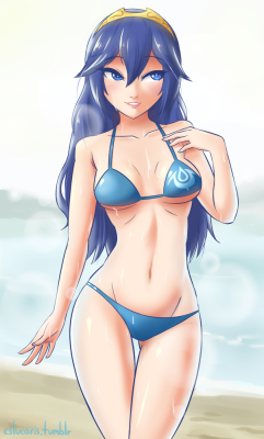 #138 - Swimsuit LucinaWanted to experiment with this one. I wanted to do those anime bubble thingies for a long time. The background was referenced off another piece I found online and I wanted to emulate it. Overall, fun fun fun.Time to get to work on