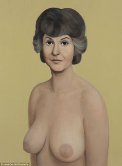 grundoonmgnx:   John Currin (B. 1962) Bea Arthur Naked, 1991oil on canvas 