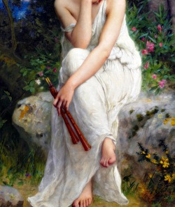 sadnessdollart:  The Flute Player, Detail. by Charles-Amable Lenoir (1860-1926) 