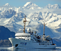 Northern waters (the NOAA hydrographic survey ship Fairweather cruising near Sitka, Alaska)