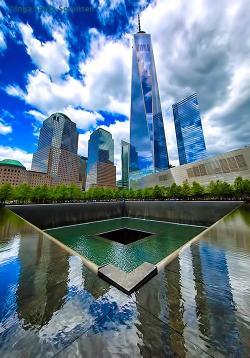 World Trade Center in reflection.