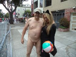 nakeddanh:  Look what this nice cat lady did to me at the 2015 Bay to Breakers