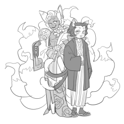 japhers:  soft youkai elders out for a good time