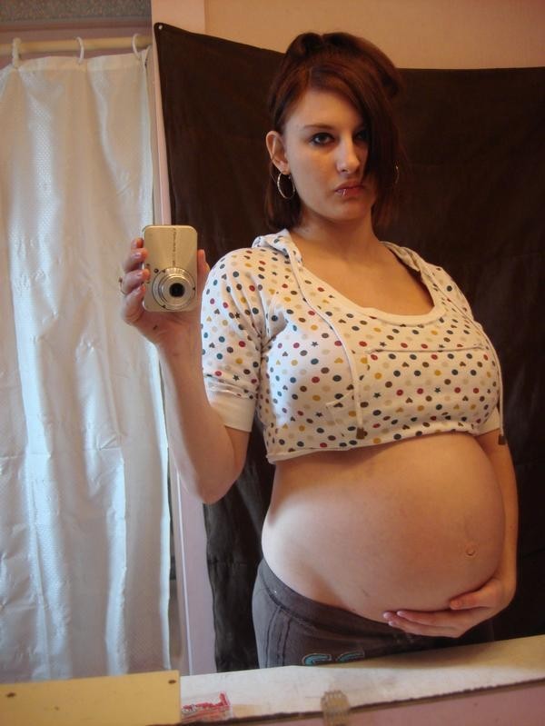 Redhead pregnant girl