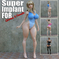 Guhzcoituz is back some great new superb morphs for G3F!  Super Implant Morph For G3F is a single Slider Morph and Character  preset for Genesis 3 Female. This product was created and sculpted in  zbrush to make a Super heroine with a big round ass and