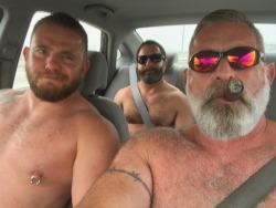 daddyandcubby2:  Cubby, Tiger and Daddy, headed to the nude beach. San Gregorio 9-2017