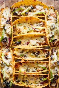 guardians-of-the-food:  Oven Baked Barbecue Chicken Pizza Tacos 