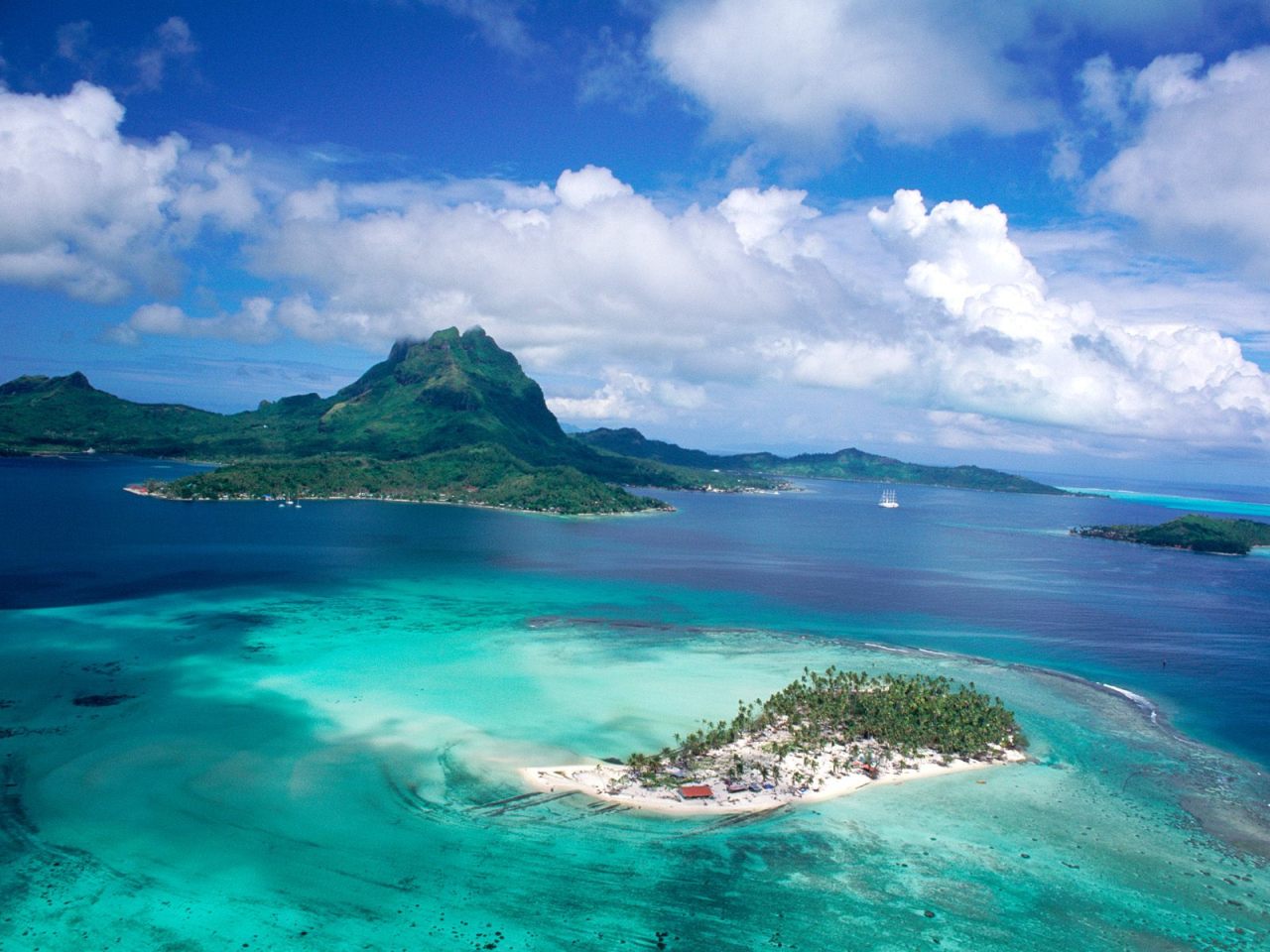 Tropical island paradise yacht