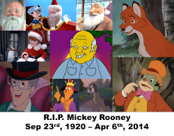 sheilamgagneva:  A look back on some the amazing and talented voice actors who sadly passed away in 2014. The voices of our childhood will never be forgotten. [All originally posted on my like page]  