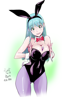 sgeewiz:  Busty Bunny girl Bulma Art by   蒟吉   