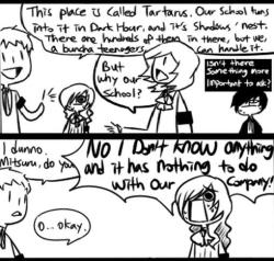 A slightly edited excerpt from Dodomir&rsquo;s Persona 3 parody fancomic, &ldquo;If Hiimdaisy Drew Persona 3 Comic.&rdquo; Some of the jokes are recycled whole sale from hiimdaisy&rsquo;s own Persona 4 comic with a Persona 3 varnish, but you know what?