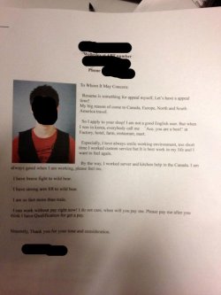 collegehumor:  You Need to Hire This South Korean Guy Because Look at His Cover Letter Finally, the last piece of the puzzle to my bank robbery dream team. 