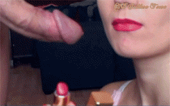 brass-tacks-time:  dirty-brunette-beauty:  Daddy is pretty find of my red lipstick 💋  My cheating dirty-brunette-beauty’s way of marking this thick taken cock 💋