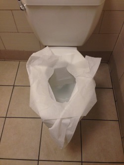 This is how I prep public toilets. Can&rsquo;t pay me to sit on a bare public toilet seat.