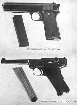 whiskeyandspentbrass:  thisplaceismostlyguns:  .45 acp luger on trial for the us army competing against the colt.  I would like to get my hands on a Colt 1905 military model.