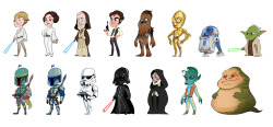 Just finished my Star Wars Line Up :D They are such different characters, it was so much fun to draw them!! :))