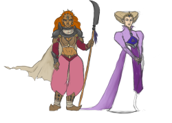 zholtaniusar:  Couple of mums being serious and stuff.On the left is Ganondorf’s mum and to the right is Zelda’s mum.…Why did I even make an art blog? 