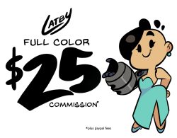 lookatthatbuttyo:  Hi.In order to not be broke and pay bills, I’m taking a cut from my normal pricing to do some full color commissions that’re normally ฽ for ษ.Single Character | Simple Background | Nice PicturesI’m taking 5 slots now and I’ll
