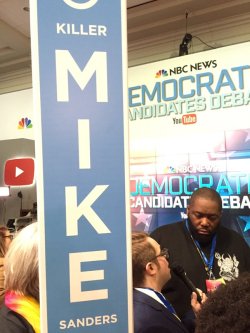 thingstolovefor:    Killer Mike spins for ‘Beastie Bernie’ after Sanders and Clinton debate     “You should at least want basic healthcare, you should at least want your wife to have maternity leave, and to be paid a living wage when you work at