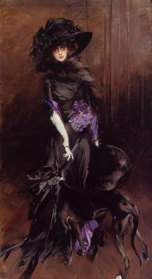 Giovanni Boldini.Â Portrait of the Marchesa Luisa Casati with a Greyhound.Â 1908.