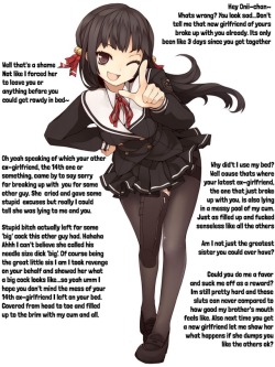 grand-queen-alice:  Usually these kinds of stories I write down here but thanks to all this free space I could add it into the pic!  Also the cock sock for such a big juicy fuck meat on her is just absolutely cute~