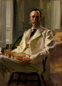   Man with the Cat (Henry Sturgis Drinker) by Cecilia Beaux 1898.   