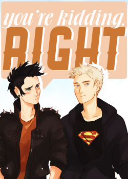 ofathena:   &ldquo;Sure I am, Perce.&rdquo; &ldquo;Please don’t call me that.&rdquo;  Heroes of Olympus AU - Punk!Percy &amp; Skater!Jason. Best friends since one knocked down the other while skateboarding. 