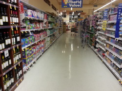 This aisle is either telling a story or giving an example of life choices