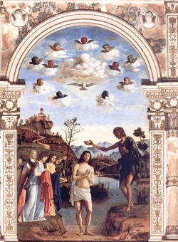Cima da Conegliano (Giovanni Battista Cima; Conegliano 1459/60 - 1517/18); Il Battesimo di Cristo (The Baptism of Christ), 1492; oil on wood, 210 x 350 cm; Chiesa di San Giovanni in Bragora, Venezia