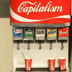 kramergate:  too-cute-for-revisionism:  I think I’ve found the soda machine at Dismaland  this is bullshit. they dont even have Greed Zero 