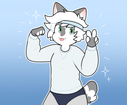 qtipps:  Haha hey !! It’s time for a workout !! (They/Them)Inspired by this gif