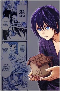aoitorixtobari21:  I could not resist coloring this manga scene. Yato is very tender… (ृ╹౪╹ृ  )♡ 