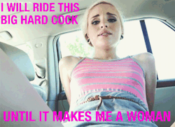 tgirlinthemirror:How many cis girls became women in the back seat of their bf’s car? Think of it as a feminine right of passage, sissy. 
