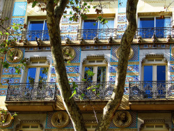 Facade by Marite2007 on Flickr.Colorful modernist facade. Barcelona, Catalonia, Spain
