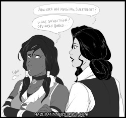 hazurasinner:  I bet that as Korra and Asami get older they will always behave like a dorky young couple in love. ;PPlease reblog don’t repost! Legend of Korra © Michael Dante DiMartino and Bryan Konietzko