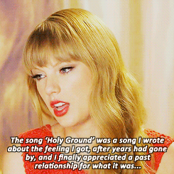 holygraund:  Taylor on writing Holy Ground  الطف منها مافي 😭❤️❤️
